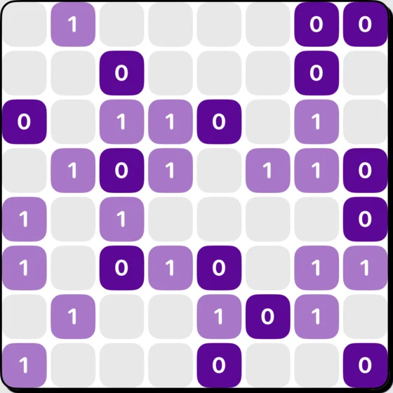 Takuzu grid of 0s and 1s
